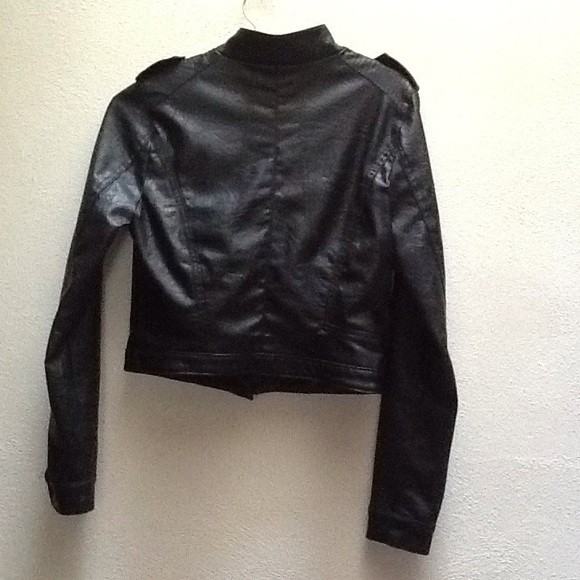 Forever 21 Black Faux Leather Moto Jacket SzS/P - Picture 2 of 8